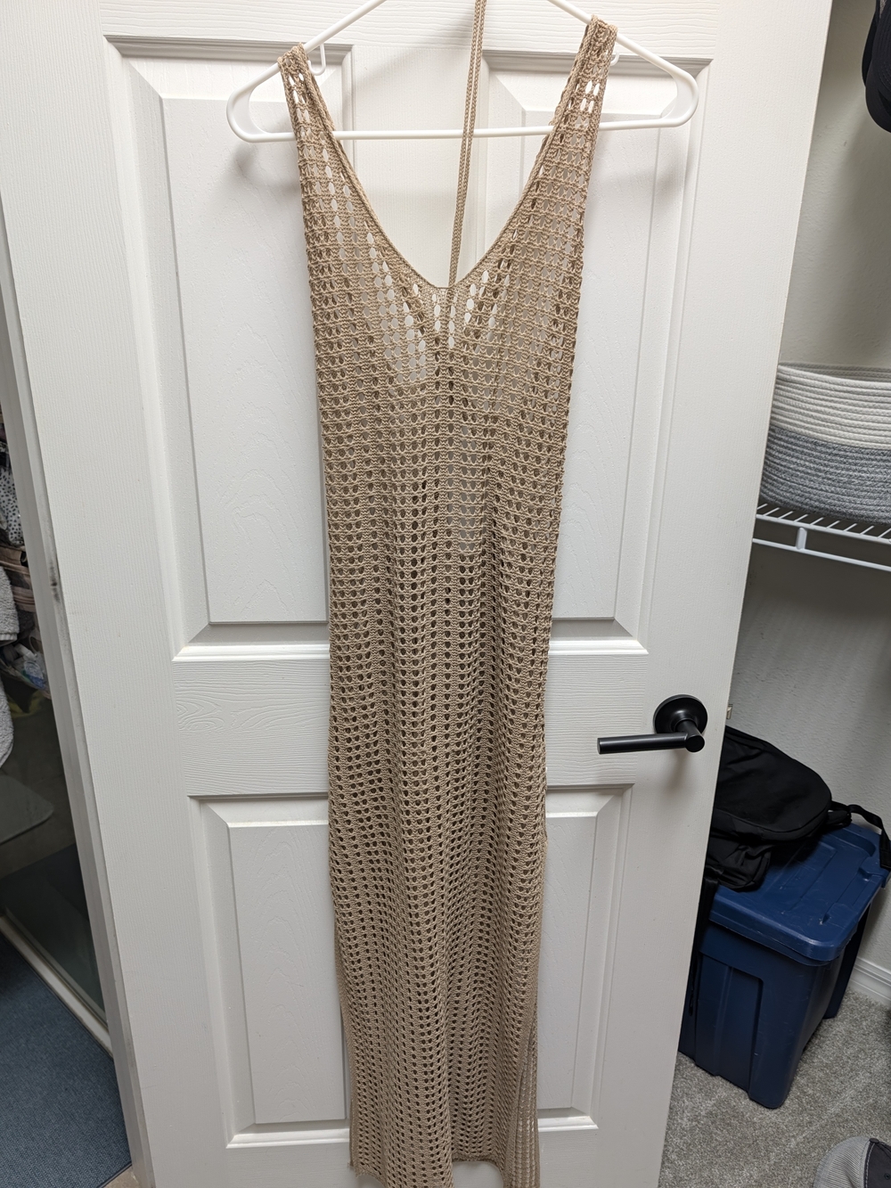 Beige Crochet Swim Cover Up
